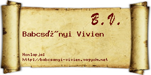 Babcsányi Vivien névjegykártya